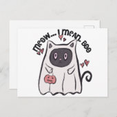 ブー黒猫ハロウィンって意味 シーズンポストカード (正面/裏面)
