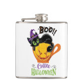 ブー黒猫、怖いカボチャのコーヒーハロウィーン フラスク (正面)