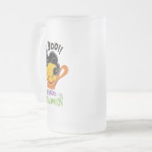 ブー黒猫、怖いカボチャのコーヒーハロウィーン フロストグラスビールジョッキ (正面左)