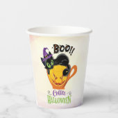 ブー黒猫、怖いカボチャのコーヒーハロウィーン 紙コップ (裏面)