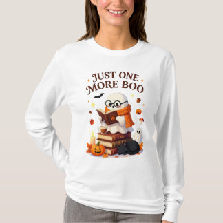 ブー1冊だけ本好きゴーストハロウィン Tシャツ