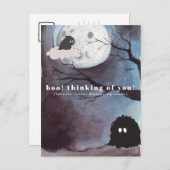ブー!あなた考えの | かわいいハロウィーン ポストカード (正面/裏面)