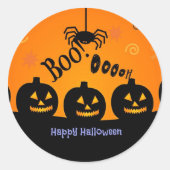 ブー!うわっ!ハッピーハロウィン ラウンドシール (正面)