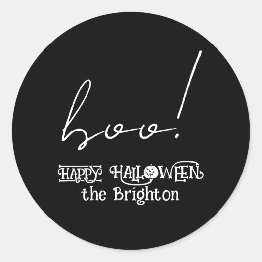 ブー おばけ ハロウィン ラウンドシール (正面)