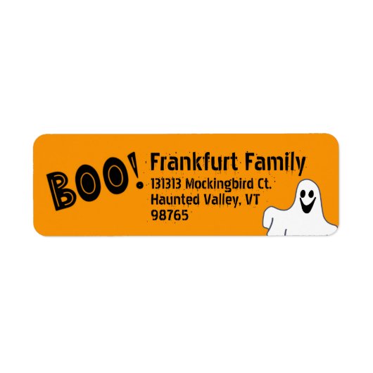 ブー！おもしろいと怖くないハロウィーンラベル ラベル (正面)