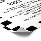 ブー「おもしろいベビーを言わない」赤ちゃんシャワーゲーム ポスター (角)