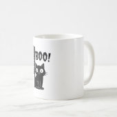 ブー!おもしろい怖いハロウィン猫を隠す コーヒーマグカップ (正面右)
