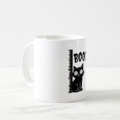 ブー!おもしろい怖いハロウィン猫を隠す コーヒーマグカップ (正面左)