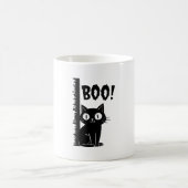 ブー!おもしろい怖いハロウィン猫を隠す コーヒーマグカップ (中央)