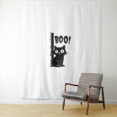 ブー！おもしろい怖いハロウィン猫を隠す タペストリー (インサイチュ)