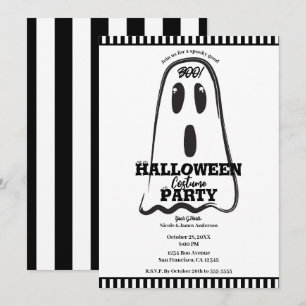 ブー!かわいいおばけのハロウィンコスチュームパーティー 招待状
