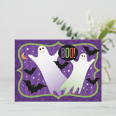 ブー！かわいいおばけのハロウィンパーティーの招待状 招待状 (スタンド正面)