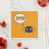 ブー！かわいいスパイダーカボチャのオレンジ スタンダードランチョンナプキン (インサイチュ)