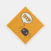 ブー！かわいいスパイダーカボチャのオレンジ スタンダードランチョンナプキン (角)