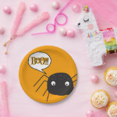 ブー！かわいいスパイダーカボチャのオレンジ ペーパープレート (パーティー)