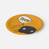 ブー！かわいいスパイダーカボチャのオレンジ ペーパープレート (アングル)