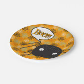 ブー！かわいいスパイダーカボチャのスパイダーくもの巣 パターン（の模様が）ある ペーパープレート (アングル)