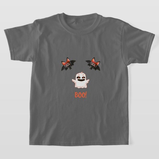 ブー!かわいい幽霊キッズハロウィンティー Tシャツ (レイダウン)