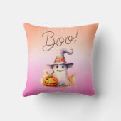 ブー!かわいい幽霊ジャックO'ランタンハロウィーン クッション (裏面)