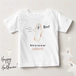 ブー！かわいい幽霊ハロウィーン ベビーTシャツ