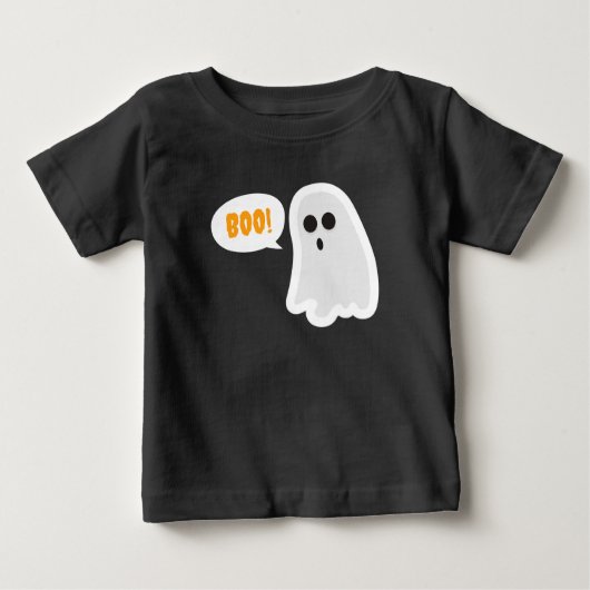ブー！かわいい幽霊ハロウィーンTシャツ ベビーTシャツ (正面)