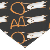 ブー!かわいい幽霊モダンブラック、オレンジ色ハロウィーン ショートテーブルランナー (コーナー)