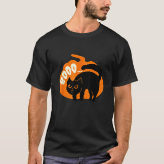 ブー - かわいい怖いネコ くろねこママ ハロウィン Tシャツ