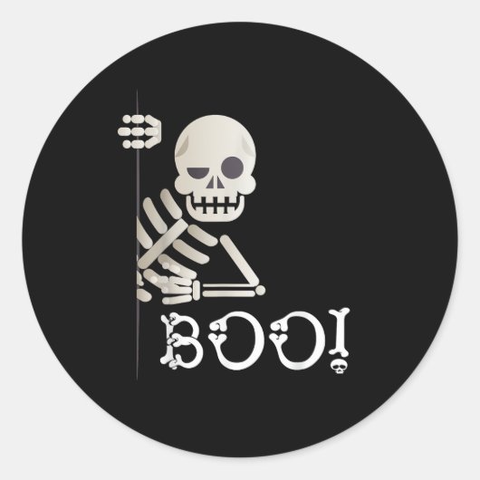 ブー！かわいい隠しピーカブー怖いキッズハロウィンケーキ ラウンドシール (正面)