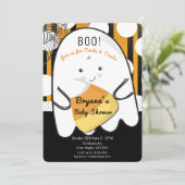 ブー かわいい おばけ ハロウィン キッズ ベビーシャワー 招待状 (スタンド正面)