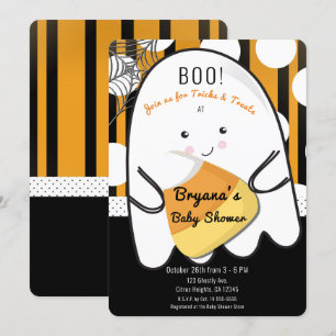 ブー かわいい おばけ ハロウィン キッズ ベビーシャワー 招待状