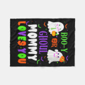 ブー・イかグー・モーミーがあなたを愛するブー・ハロウィーンベビー フリースブランケット (正面(横))