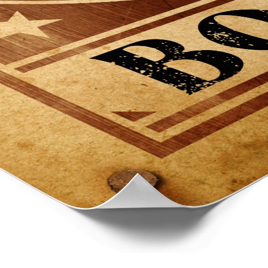 ブー!ウェスタンヴィンテージレトロカウボーイ幽霊指名手配 ポスター (角)