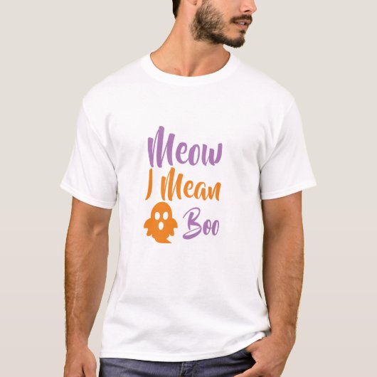 ブー・カトウィーン・ハロウィンおもしろいのこと Tシャツ (正面)