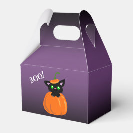 ブー！カボチャのハロウィーンのお願い箱に入った猫 フェイバーボックス