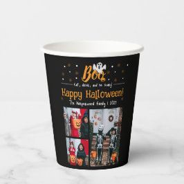 ブー カボチャ ジャックオーランタン ハロウィン フォトコラージュ 紙コップ