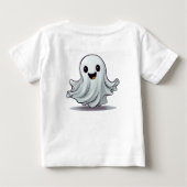 ブー!キュートハッピーおもしろい幽霊 ベビーTシャツ (裏面)