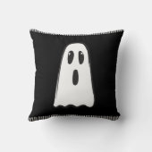ブー！キュート不気味幽霊ハロウィーン白黒 クッション (裏面)