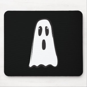 ブー!キュート不気味幽霊ハロウィーン白黒 マウスパッド