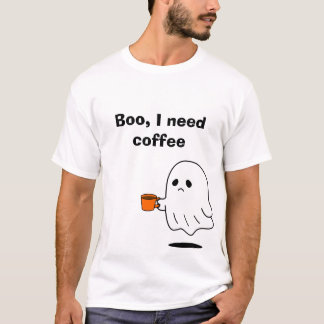 ブー、コーヒーが欲しい!おもしろガイコツ グラフィックTシャツ Tシャツ
