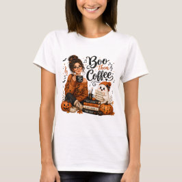 ブー・ザ・コーヒー ハロウィン 音楽の先生 女性用 Tシャツ