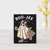 ブー・ジェコスチューム幽霊不気味シーズンかわいいハロウィーン カード (黄色い花)