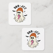 ブー・ジェー面白いハロウィーンタンブラーインスパイア幽霊 スクエア名刺 (正面/裏面)