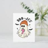 ブー・ジェー面白いハロウィーンタンブラーインスパイア幽霊 ポストカード (スタンド正面)