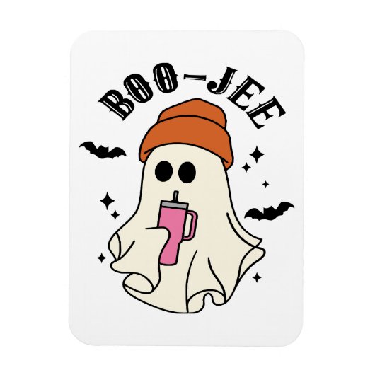 ブー・ジェー面白いハロウィーンタンブラーインスパイア幽霊 マグネット (縦)