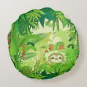 ブー・ジャングルのナマケモノを覗く ラウンドクッション (裏面)