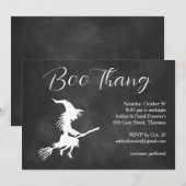 ブー タン フライング ウィッチ クラウディ ハロウィン パーティー 招待状 (正面/裏面)