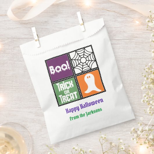 ブー。トリックハロウィーンことわざグディーバッグ フェイバーバッグ (クリップ留めされた状態)