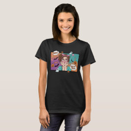 “ブー！トリック オア トリート！” コミックパネル ハロウィンTシャツ Tシャツ
