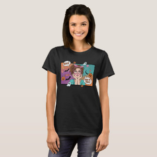 “ブー!トリック オア トリート!” コミックパネル ハロウィンTシャツ Tシャツ