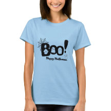 ブー！ハッピーハロウィン 女性用Tシャツ